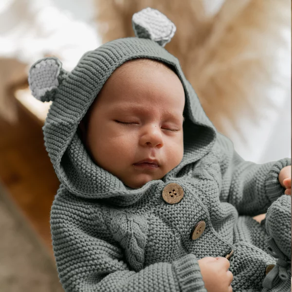 Knitted Pram Suit - Organic Cotton