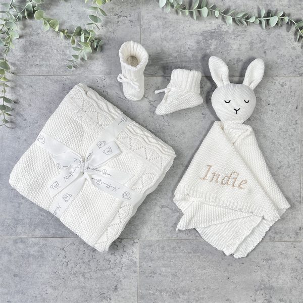 Luxe Knitted Trio (Bunny, Blanket & Socks)