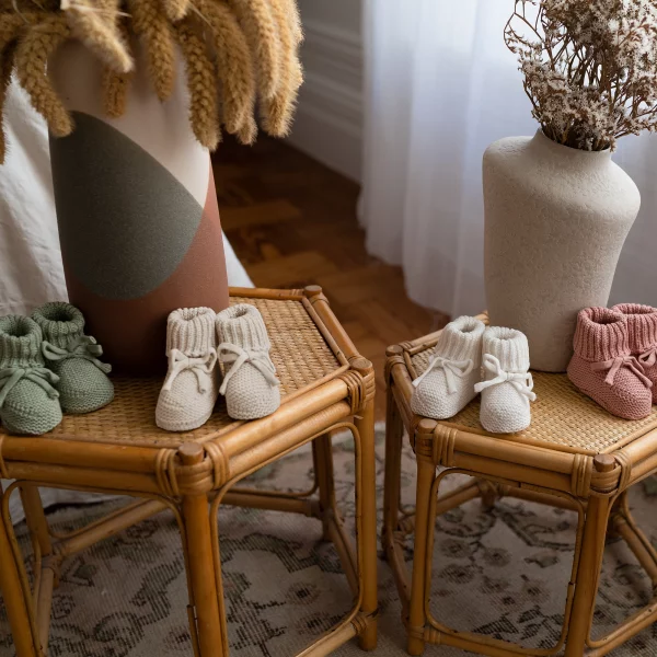 Knitted Booties - Organic Cotton