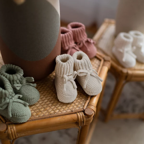 Knitted Booties - Organic Cotton