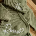 Knitted Legless Ribbed Romper, Hat & Booties Set - Organic Cotton