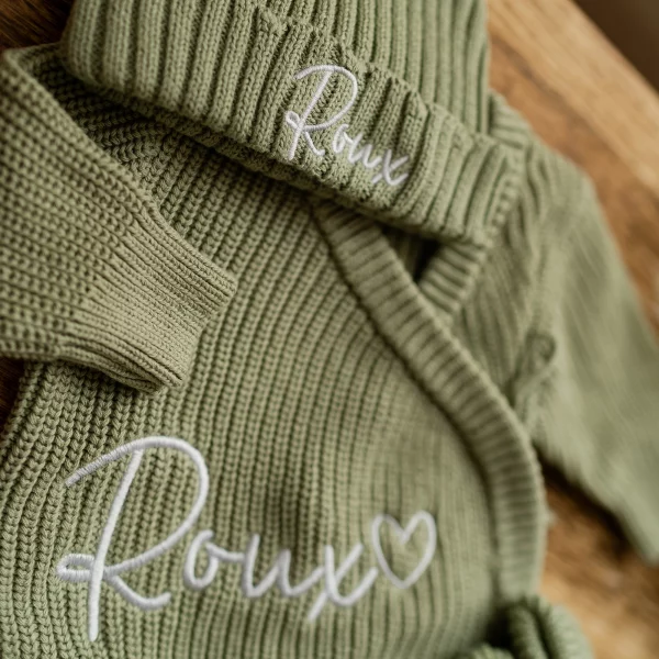 Knitted Legless Ribbed Romper, Hat & Booties Set - Organic Cotton