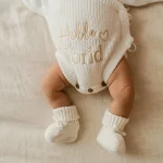 Knitted Legless Hello World Romper, Hat & Booties Set - Organic Cotton