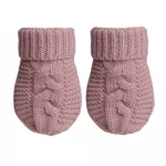 Cable Knit Mittens - Raspberry Pink