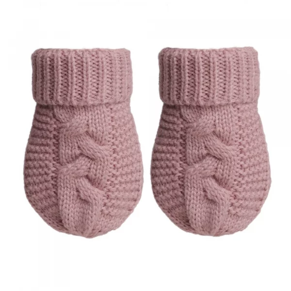 Cable Knit Mittens - Raspberry Pink