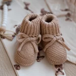Knitted Booties - Organic Cotton - Coffee