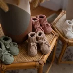Knitted Booties - Organic Cotton - Coffee