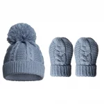 Pom Hat & Mittens Set