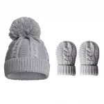 Pom Hat & Mittens Set