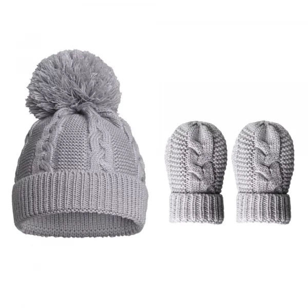 Pom Hat & Mittens Set
