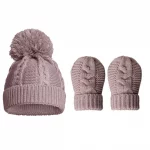 Pom Hat & Mittens Set