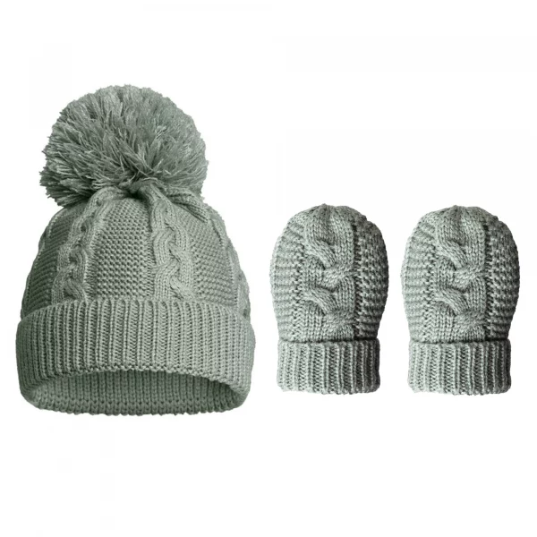 Pom Hat & Mittens Set