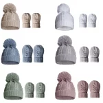 Pom Hat & Mittens Set
